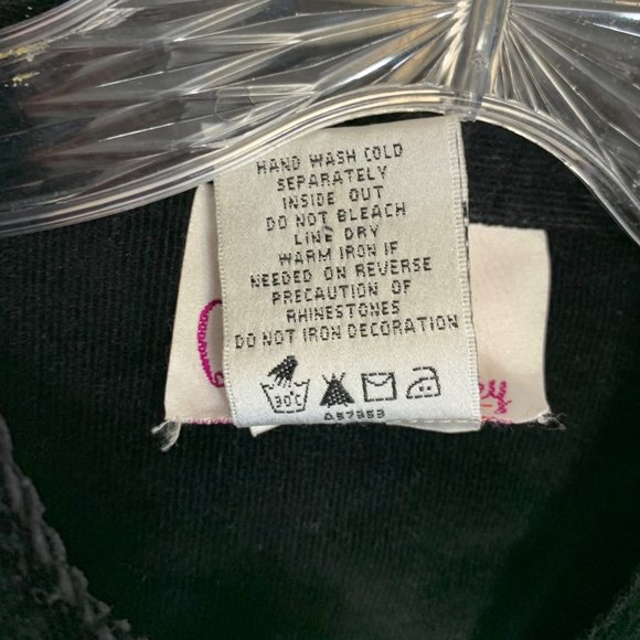 Quacker Factory Corduroy Rhinestone Jacket Size S Black Edgy Trucker Biker Sexy - Picture 6 of 12